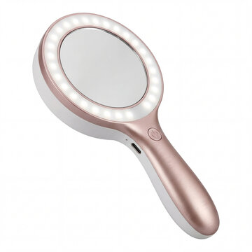 Mini Handheld Ring Light for Makeup Application Isolated on White for Bright Beauty Precision
