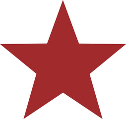 Fototapeta premium Simple red five-pointed star icon isolated on white background