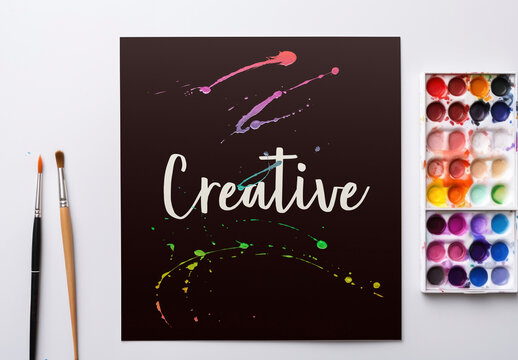 Artistic Expression On Canvas Mockup PSD