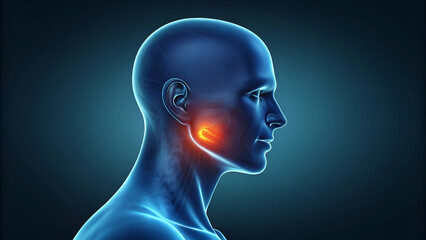 Fototapeta premium 3D anatomy illustration of the concept of neck pain and inflammation