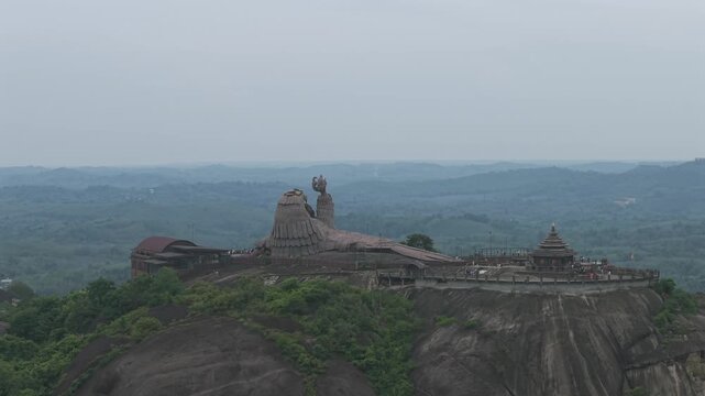 Aerial View of Jatayu Earth Center Statue in Kerala India