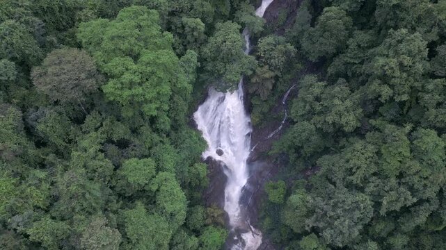 Aerial View of Jog Falls Waterfall in Monsoon Karnataka India