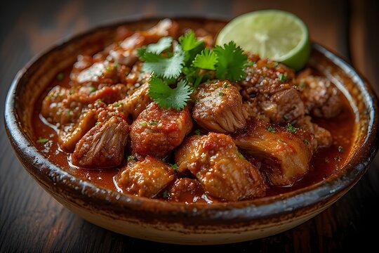 new mexican carne adobada in a bowl