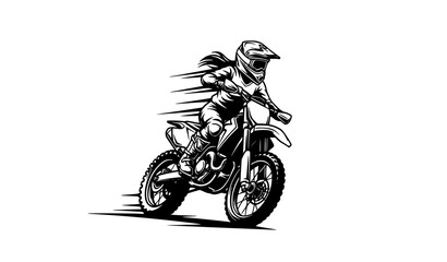 Motocross girl helmet rider logo vector illustration extreme racing © MD