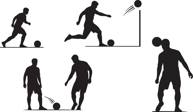 soccer training drills and goalkeeping practice flat design vector illustration