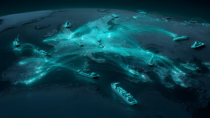 Fototapeta premium Enterprise Cybersecurity Failure Across Global Digital Supply Chain Network Concept