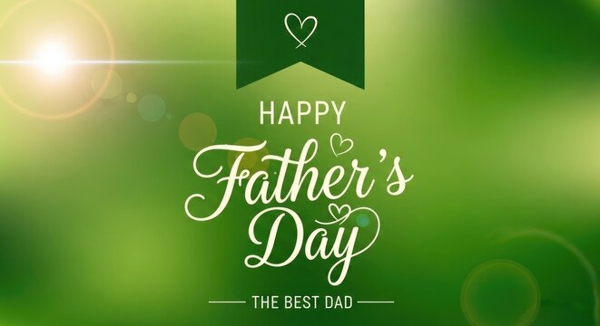 Happy father's day celebrate dad with a beautiful green background