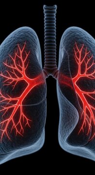 Human Lungs - A Detailed Anatomical Illustration.