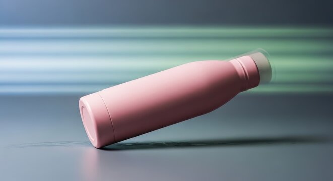 Pink Insulated Water Bottle on a Surface.