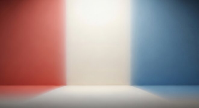 Blurred French flag colors background with soft lighting perfect for Victoria Day