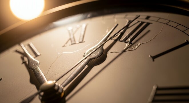Macro shot of a clock hand moving backwards, symbolizing a desperate wish to go back in time to fix a mistake