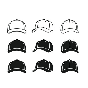 Variety of baseball caps in different styles and colors