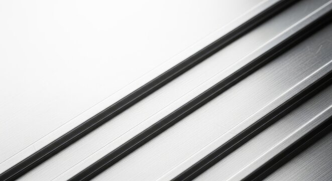 Abstract brushed metal texture with parallel lines, clean metallic surface pattern
