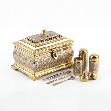 Elegant Tepak Sirih Set on Pure White for Polished Ceremonial Presentation and Wedding Tradition