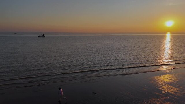 Aerial View of Sunset Over Rann of Kutch Gujarat India