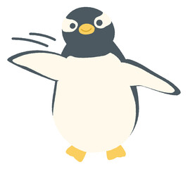 Obraz premium 案内をするジェンツーペンギンのキャラクター