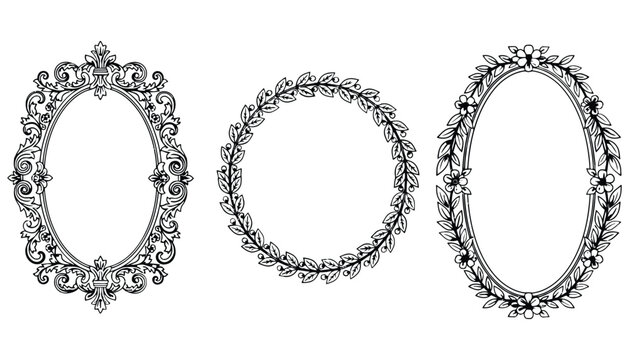 Ornate frame vector illustrations in various elegant designs and shapes