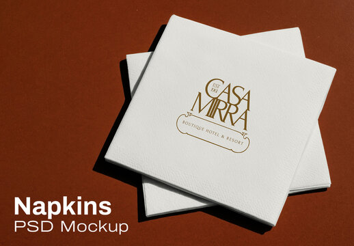 Elegant Napkin Mockup Design PSD