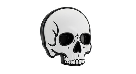 Obraz premium Stylized White Skull with Black Outline and Sockets