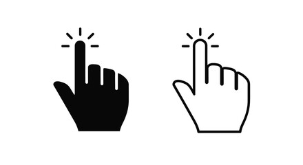 Fototapeta premium Two hands gesturing a tap one solid one outlined silhouette