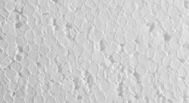 Close-up of White Polystyrene Foam Texture Background.