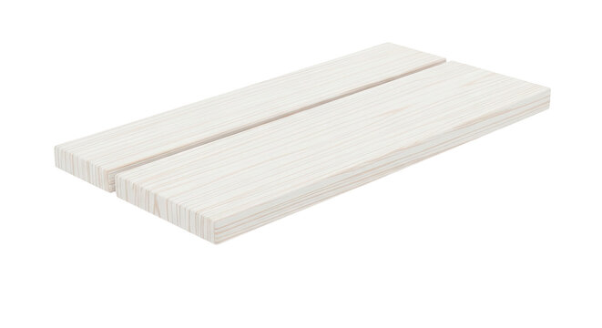 Two light-colored wooden planks with visible grain