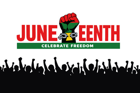 Juneteenth celebration graphic, powerful freedom illustration, Black history month design, cultural event banner isolated PNG with Transparent Background