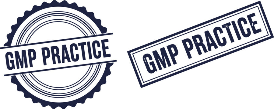GMP Practice Certification Stamp Badges for Pharmaceutical and Manufacturing Compliance