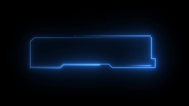 Glowing neon Futuristic HUD Element with Glowing Neon Lines on Black Background.4k animation motion graphics video..
