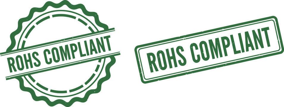Green RoHS Compliant Stamp Labels for Electronics Certification and Environmental Compliance
