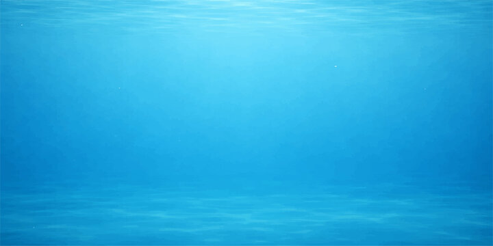 Clear blue water surface with ripples reflecting sunlight and sky clouds creates an abstract liquid texture of a deep summer ocean wave