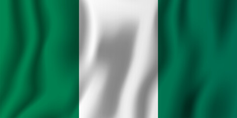 Obraz premium Flag of nigeria with waving fabric texture, nigerian national symbol, country sign.