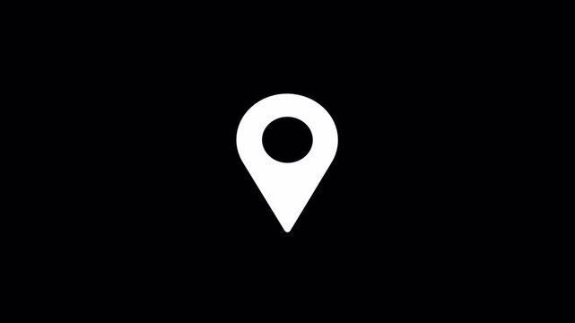 Looping animation of a white map location pin bouncing on a transparent background
