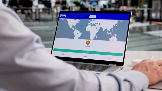 Man Accessing VPN For Enhanced Cybersecurity