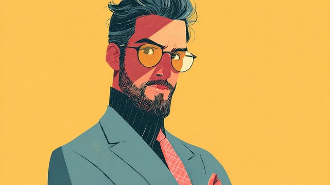 Personaje en traje de hombre misterioso, ilustraci&oacute;n creada con IA generativa con est&eacute;tica cinematogr&aacute;fica noir