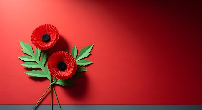 Canada day red poppy flowers remembrance and national pride