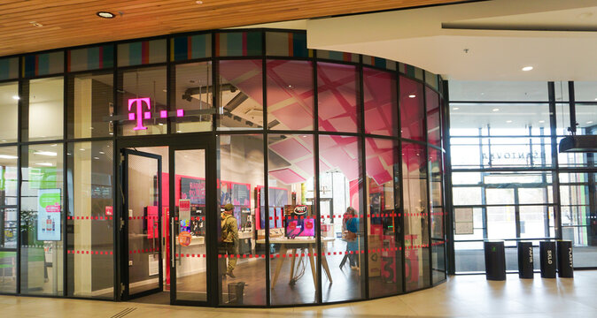Olomouc, Czechia - March 12, 2026: T-Mobile store in a shopping mall at Olomouc, Czechia
