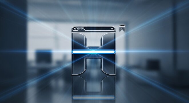 輝く未来への３Ｄエフェクト「H」