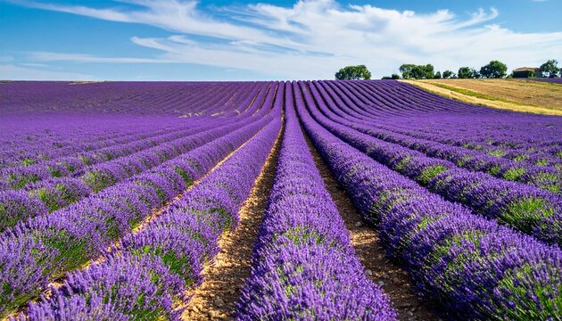 Lavender field under blue sky
