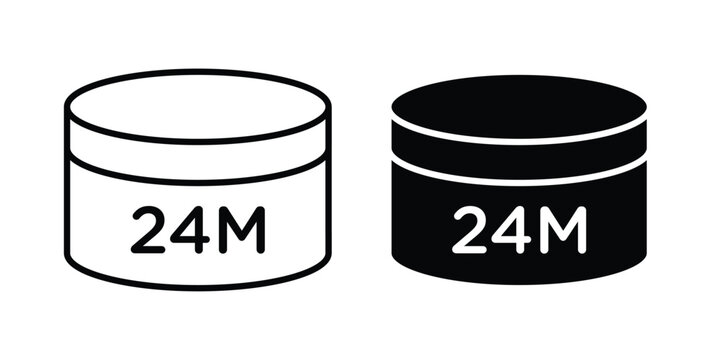24M icon editable designs collection. black and white icons