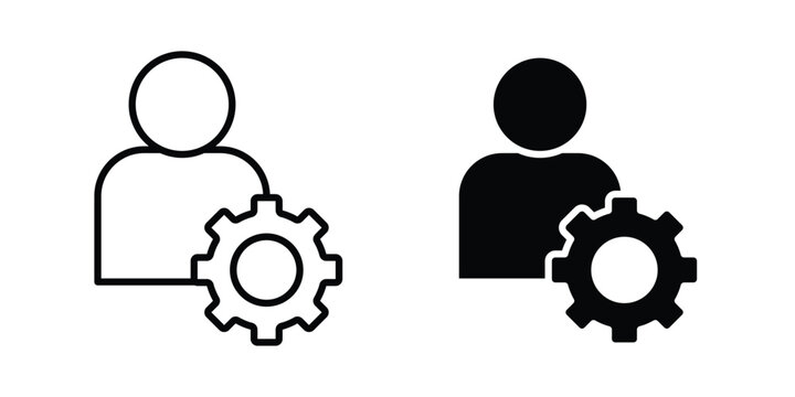 Admin icon editable designs collection. black and white icons