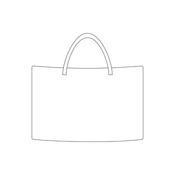 Kids nylon school bag icon, lightweight sub bag for kindergarten, simple line illustration