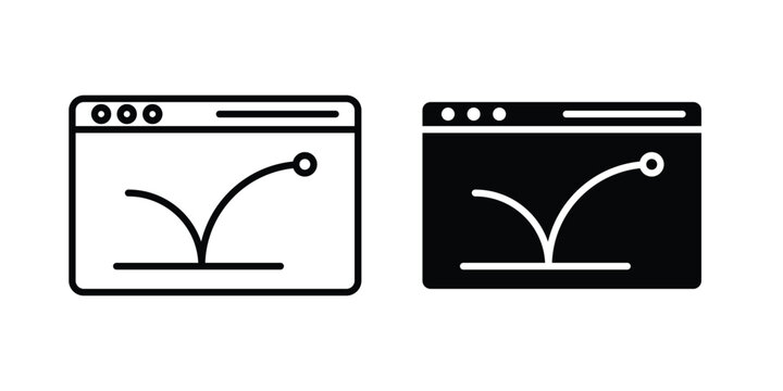 Bounce rate icon editable designs collection. black and white icons