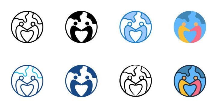 Social impact icons set multiple style collection. Editable stroke 
