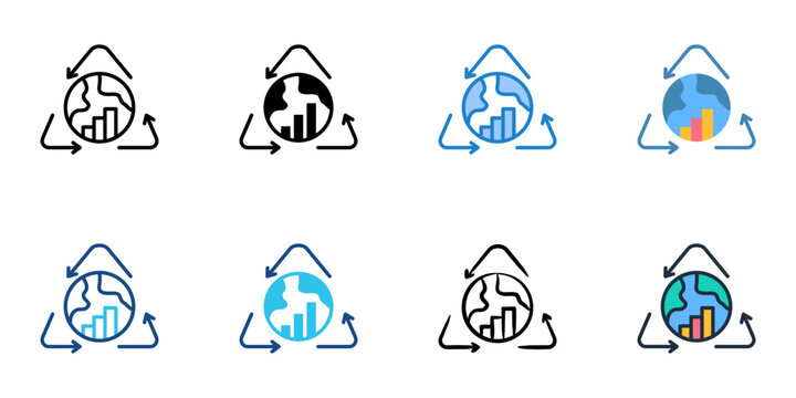 Sustainability icons set multiple style collection. Editable stroke 
