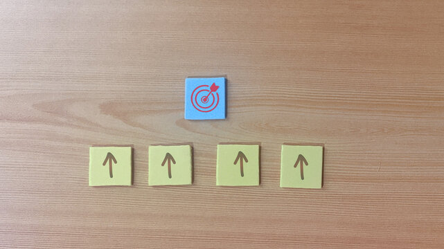 The pursuit of a goal with a clear target and focused direction, illustrating strategic objective achievement and success