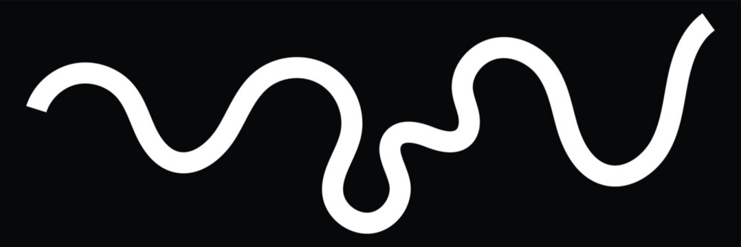Black wiggly squiggly hand drawn line illustration . vector Illustration . EPS 10 .