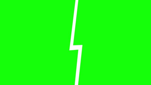 dividing line animation, line versus zigzag, green background comic concept, 4k video