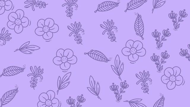 Abstract floral pattern video clip purple tones.