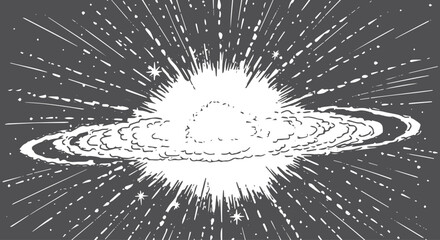 White nebula explosion on black background © miht3325